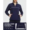 imagebaleaf Womens Fleece Golf Pullover Water Resistant Half Zip Running Jacket Thermal Shirts Winter Cold Weather GearNavy Blue