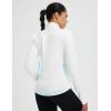 imagebaleaf Womens Fleece Lined Quarter Button Thermal Pullovers Long Sleeve Workout Shirts with Pockets Yoga Travel TopsWhite