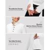imagebaleaf Womens Fleece Lined Quarter Button Thermal Pullovers Long Sleeve Workout Shirts with Pockets Yoga Travel TopsWhite