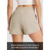imagebaleaf Womens High Waist Running Shorts 25quot Athletic Workout Quick Dry Lightweight Sport Gym Shorts with Pockets SummerKakhi