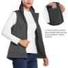 imagebaleaf Womens Lightweight Vest Softshell Sleeveless Jacket Windproof Stand Collar with Zipper Pockets Running Hiking GolfGray