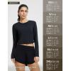 imagebaleaf Womens Long Sleeve Crop Workout Tops Soft Athletic Running Gym Shirts Casual Quick Dry TShirt with Thumb HolesBlack