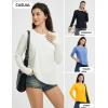 imagebaleaf Womens Long Sleeve Workout Shirts for Women Active Tops Soft Activewear Moisture Wicking Running Clothes TravelWhite