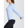 imagebaleaf Womens Long Sleeve Workout Tops Compression Running Shirts Fitted Athletic Warm Thumbholes Quick Dry YogaBlueno Pocket