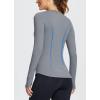 imagebaleaf Womens Long Sleeve Workout Tops Compression Running Shirts Fitted Athletic Warm Thumbholes Quick Dry YogaGreyno Pocket
