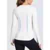imagebaleaf Womens Long Sleeve Workout Tops Compression Running Shirts Fitted Athletic Warm Thumbholes Quick Dry YogaWhiteno Pocket