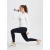 imagebaleaf Womens Long Sleeve Workout Tops Compression Running Shirts Fitted Athletic Warm Thumbholes Quick Dry YogaWhiteno Pocket