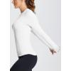 imagebaleaf Womens Long Sleeve Workout Tops Compression Running Shirts Fitted Athletic Warm Thumbholes Quick Dry YogaWhiteno Pocket