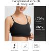 imagebaleaf Womens Low Impact Sports Bra Adjustable Spaghetti Strap Yoga Workout Bra with Removable PaddedBlack