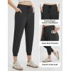 imagebaleaf Womens Petite Joggers Capri Sweatpants Drawstring Track Pants Travel Lounge Cropped Pants with PocketsBlack
