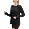 imagebaleaf Womens Sun Shirts UPF50 Long Sleeve Workout Tops Running Athletic Lightweight Quick DryBlack