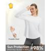 imagebaleaf Womens Sun Shirts UPF50 Long Sleeve Workout Tops Running Athletic Lightweight Quick DryUltra White