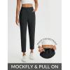 imagebaleaf Womens Travel Pants with Zipper Pockets Stretchy Work Pants Business Casual Slacks Golf Pants Dressy with PocketsBlack