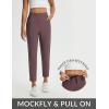 imagebaleaf Womens Travel Pants with Zipper Pockets Stretchy Work Pants Business Casual Slacks Golf Pants Dressy with PocketsBrown