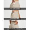 imagebaleaf Womens Travel Pants with Zipper Pockets Stretchy Work Pants Business Casual Slacks Golf Pants Dressy with PocketsKhaki