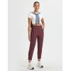 imagebaleaf Womens Travel Pants with Zipper Pockets Stretchy Work Pants Business Casual Slacks Golf Pants Dressy with PocketsWine Red