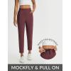 imagebaleaf Womens Travel Pants with Zipper Pockets Stretchy Work Pants Business Casual Slacks Golf Pants Dressy with PocketsWine Red
