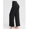 imagebaleaf Womens Wide Leg Dress Pants Stretch High Waist Yoga Pants Casual Slacks Pockets Pull On Travel Petite Plus SizeBlack