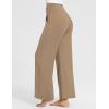 imagebaleaf Womens Wide Leg Dress Pants Stretch High Waist Yoga Pants Casual Slacks Pockets Pull On Travel Petite Plus SizeCocoa Brown