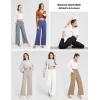 imagebaleaf Womens Wide Leg Dress Pants Stretch High Waist Yoga Pants Casual Slacks Pockets Pull On Travel Petite Plus SizeNavy Blue