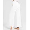 imagebaleaf Womens Wide Leg Dress Pants Stretch High Waist Yoga Pants Casual Slacks Pockets Pull On Travel Petite Plus SizeWhite