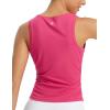 imagebaleaf Womens Workout Tank Tops Sleeveless Athletic Gym Shirts Fitted Crop Tops Yoga Tennis RunningRose Red