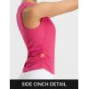 imagebaleaf Womens Workout Tank Tops Sleeveless Athletic Gym Shirts Fitted Crop Tops Yoga Tennis RunningRose Red