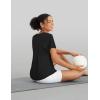 imagebaleaf Womens Workout Tops Short Sleeve Loose Fit Yoga Athletic Shirts Lightweight Moisture Wicking Running TopBlack