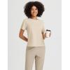 imagebaleaf Womens Workout Tops Short Sleeve Loose Fit Yoga Athletic Shirts Lightweight Moisture Wicking Running TopHeather Khaki