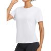 imagebaleaf Womens Workout Tops Short Sleeve Loose Fit Yoga Athletic Shirts Lightweight Moisture Wicking Running TopWhite