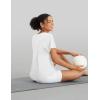 imagebaleaf Womens Workout Tops Short Sleeve Loose Fit Yoga Athletic Shirts Lightweight Moisture Wicking Running TopWhite