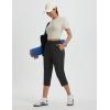 imagebaleaf Womens Yoga Capri Pants with Zipper Pockets Summer Drawstring Capris Joggers Lounge Crop 19quotBlack