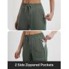 imagebaleaf Womens Yoga Capri Pants with Zipper Pockets Summer Drawstring Capris Joggers Lounge Crop 19quotGreen