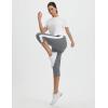 imagebaleaf Womens Yoga Capri Pants with Zipper Pockets Summer Drawstring Capris Joggers Lounge Crop 19quotGrey