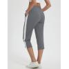 imagebaleaf Womens Yoga Capri Pants with Zipper Pockets Summer Drawstring Capris Joggers Lounge Crop 19quotGrey