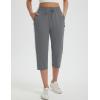 imagebaleaf Womens Yoga Capri Pants with Zipper Pockets Summer Drawstring Capris Joggers Lounge Crop 19quotGrey