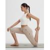 imagebaleaf Womens Yoga Capri Pants with Zipper Pockets Summer Drawstring Capris Joggers Lounge Crop 19quotKhaki