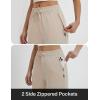 imagebaleaf Womens Yoga Capri Pants with Zipper Pockets Summer Drawstring Capris Joggers Lounge Crop 19quotKhaki