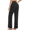 imagebaleaf Womens Yoga Dress Pants High Waist Travel Wide Leg with Pockets Stretch Casual Work SweatpantsBlack