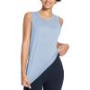 imagebaleaf Workout Tank Tops for Women Sleeveless Athletic Top Loose Fit Running Shirts High Neck Yoga Gym Clothes01blue