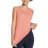 imagebaleaf Workout Tank Tops for Women Sleeveless Athletic Top Loose Fit Running Shirts High Neck Yoga Gym Clothes01coral