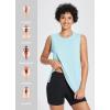 imagebaleaf Workout Tank Tops for Women Sleeveless Athletic Top Loose Fit Running Shirts High Neck Yoga Gym ClothesBlue