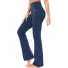 imagebaleaf Womens Cotton Flare Yoga Pants High Waisted Bootcut Bell Bottom Leggings Dressy Work Office TrousersNavy