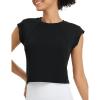 imagebaleaf Womens Crop Workout Tank Tops Modal Soft Sleeveless Yoga Top Athletic Running Lounge Loose ShirtsBlack