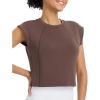 imagebaleaf Womens Crop Workout Tank Tops Modal Soft Sleeveless Yoga Top Athletic Running Lounge Loose ShirtsDark Brown