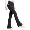 imagebaleaf Womens Flare Leggings with Zipper Pockets Crossover High Waist Bootcut Yoga Pants Tummy Control Bell Bottom LeggingsBlack