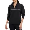 imagebaleaf Womens Fleece Golf Pullover Water Resistant Half Zip Running Jacket Thermal Shirts Winter Cold Weather GearBlack