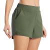 imagebaleaf Womens High Waist Running Shorts 25quot Athletic Workout Quick Dry Lightweight Sport Gym Shorts with Pockets SummerGreen