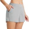 imagebaleaf Womens High Waist Running Shorts 25quot Athletic Workout Quick Dry Lightweight Sport Gym Shorts with Pockets SummerGrey