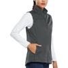 imagebaleaf Womens Lightweight Vest Softshell Sleeveless Jacket Windproof Stand Collar with Zipper Pockets Running Hiking GolfGray